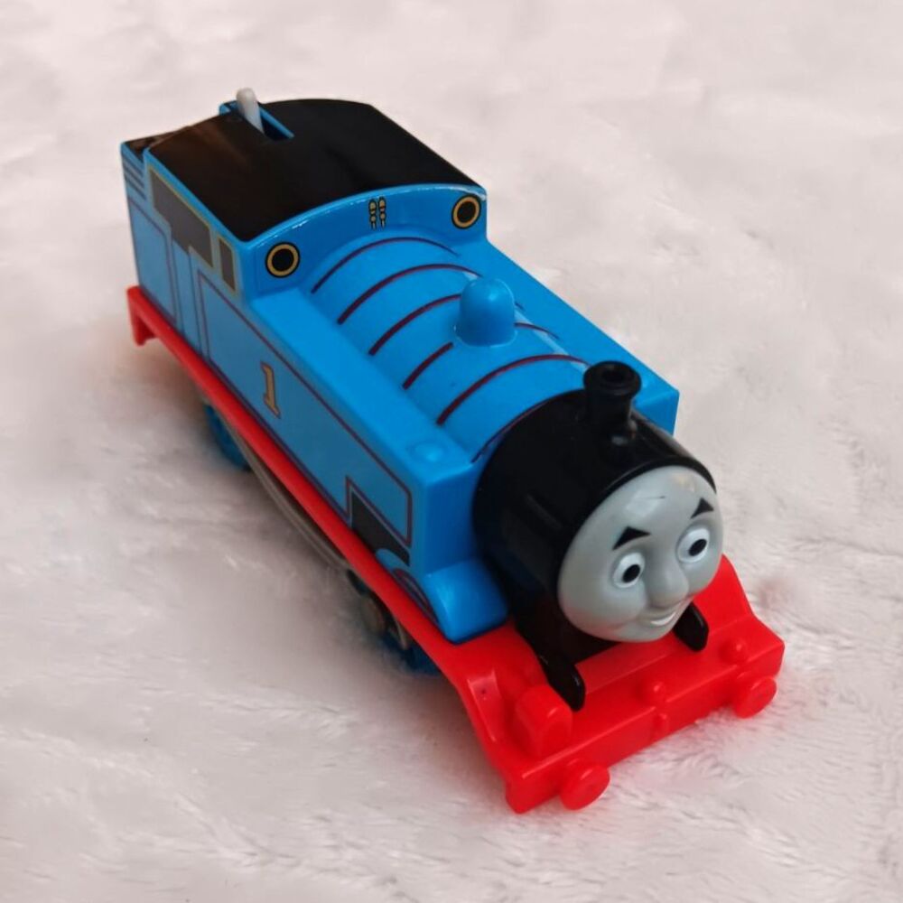 Mattel Thomas & Friends Thomas #1 Blue Toy Train Engine w/ Face Red Base